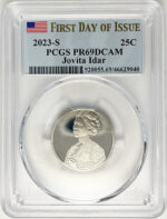 2023 PCGS Certified American Women Quarter Jovita Idar First Day of Issue Label - back