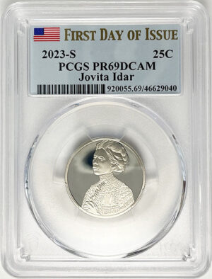 2023 PCGS Certified American Women Quarter Jovita Idar First Day of Issue Label - back