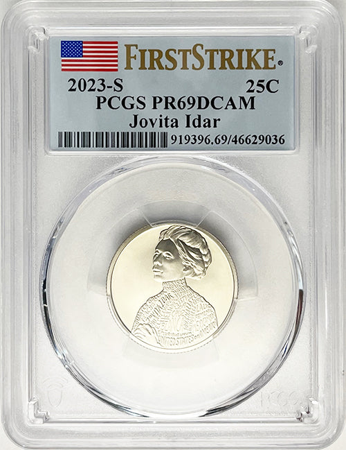2023 PCGS Certified American Women Quarter Jovita Idar First Strike Label - back