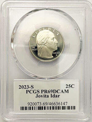 2023 PCGS Certified American Women Quarter Jovita Idar with Stephanie Sabin Label - front