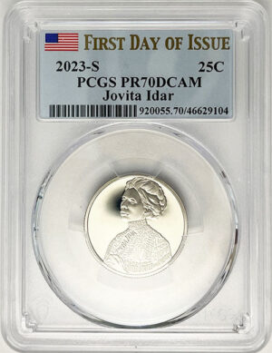 2023 PCGS Certified American Women Quarter Jovita Idar First Day of Issue Label - back