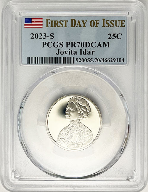 2023 PCGS Certified American Women Quarter Jovita Idar First Day of Issue Label - back