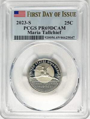 2023 PCGS Certified American Women Quarter Maria Tallchief First Day of Issue Label - back