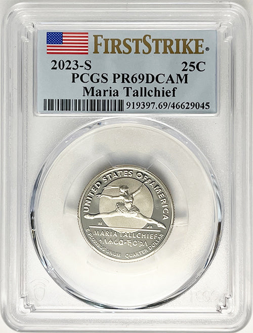 2023 PCGS Certified American Women Quarter Maria Tallchief First Strike Label - back