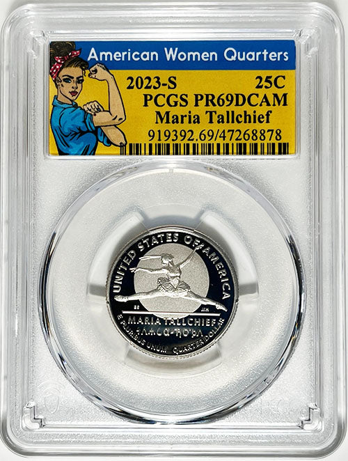 2023 PCGS Certified American Women Quarter Maria Tallchief Rosie Label - back