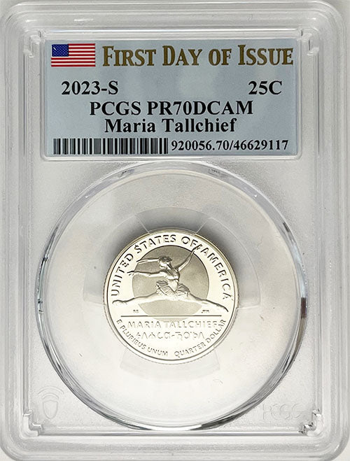 2023 PCGS Certified American Women Quarter Maria Tallchief First Day of Issue Label - back