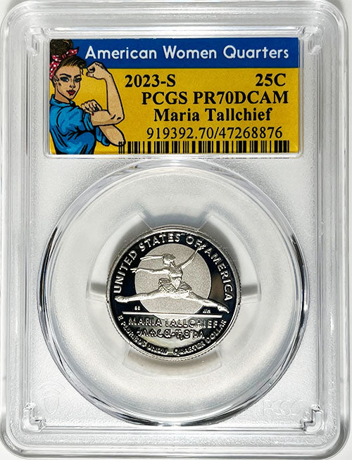 2023 PCGS Certified American Women Quarter Maria Tallchief Rosie Label - back