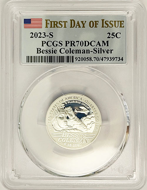 2023 PCGS Certified American Women Quarter Bessie Coleman First Day of Issue Label - back