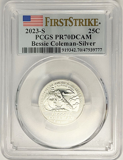 2023 PCGS Certified American Women Quarter Bessie Coleman First Strike Label - back