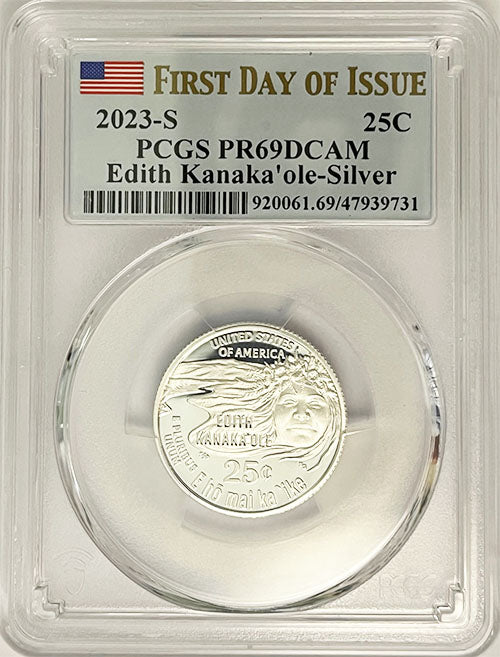 2023 PCGS Certified American Women Quarter Edith Kanakaole First Day of Issue Label - back