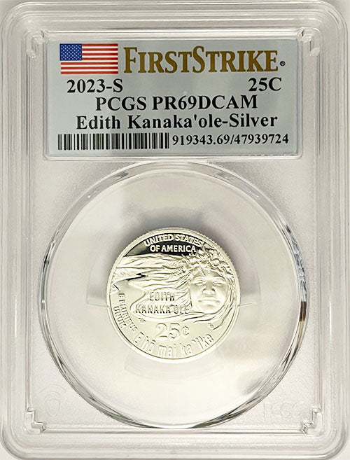 2023 PCGS Certified American Women Quarter Edith Kanakaole First Strike Label - back
