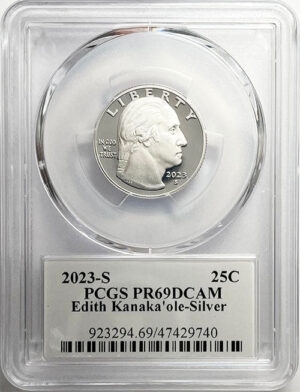 2023 PCGS Certified American Women Quarter Edith Kanakaole with Stephanie Sabin Label - front