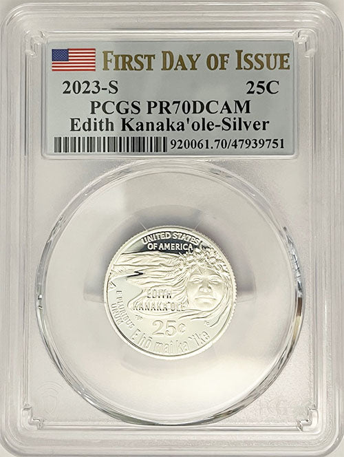 2023 PCGS Certified American Women Quarter Edith Kanakaole First Day of Issue Label - back