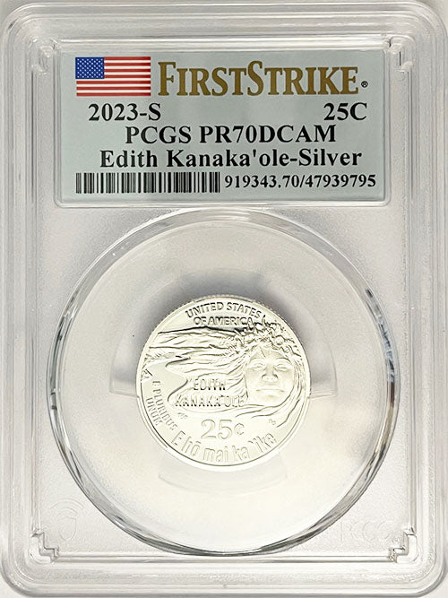 2023 PCGS Certified American Women Quarter Edith Kanakaole First Strike Label - back