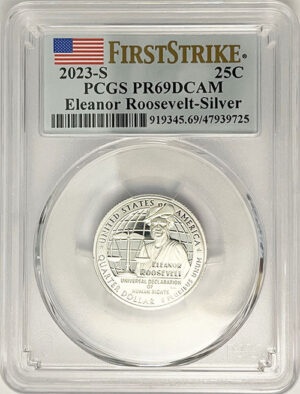 2023 PCGS Certified American Women Quarter Eleanor Roosevelt First Strike Label - back