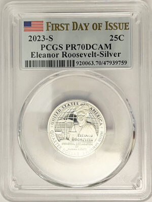 2023 PCGS Certified American Women Quarter Eleanor Roosevelt First Day of Issue Label - back