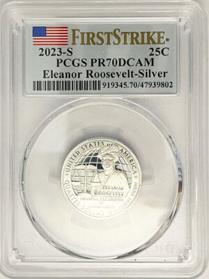 2023 PCGS Certified American Women Quarter Eleanor Roosevelt First Strike Label - back