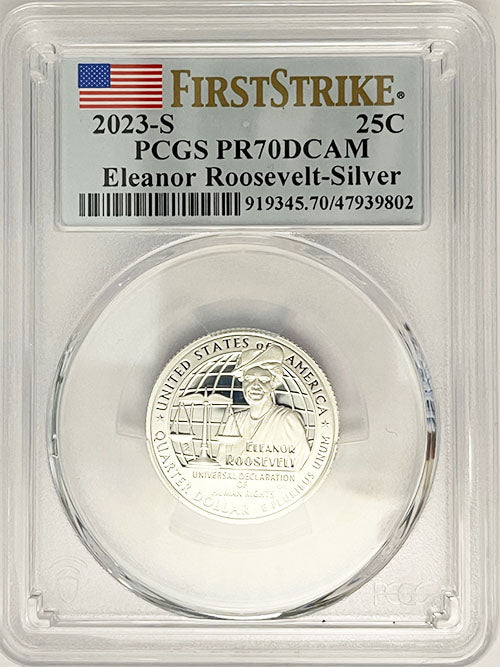 2023 PCGS Certified American Women Quarter Eleanor Roosevelt First Strike Label - back