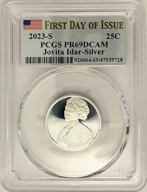 2023 PCGS Certified American Women Quarter Jovita Idar First Day of Issue Label - back