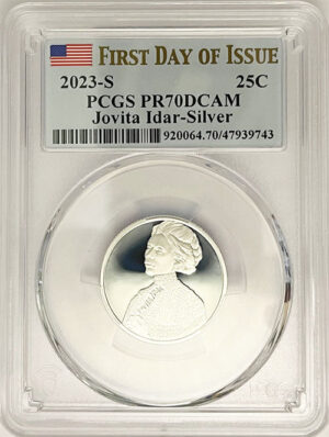 2023 PCGS Certified American Women Quarter Jovita Idar First Day of Issue Label - back