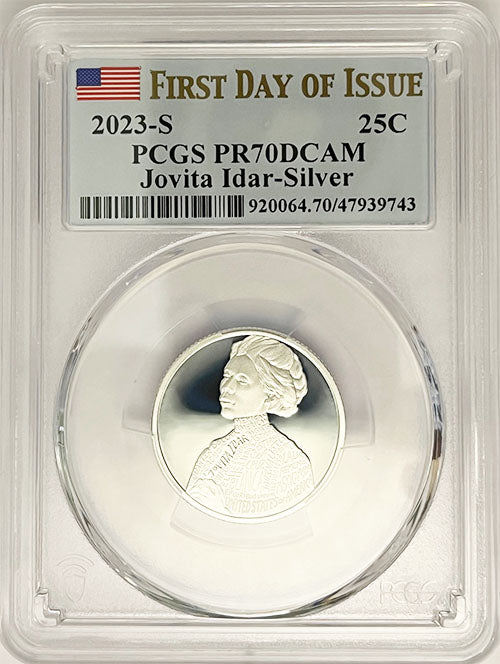 2023 PCGS Certified American Women Quarter Jovita Idar First Day of Issue Label - back