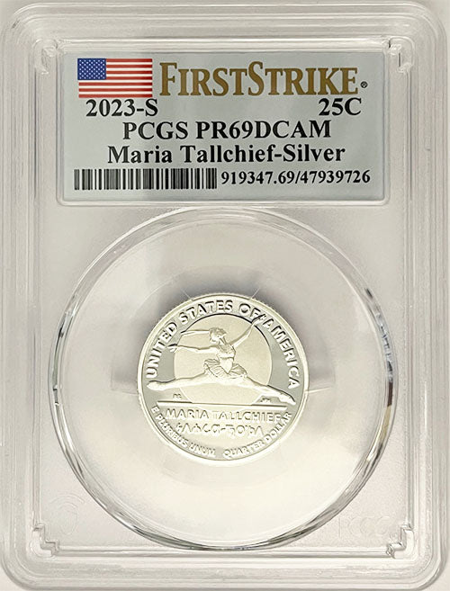 2023 PCGS Certified American Women Quarter Maria Tallchief First Strike Label - back