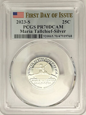 2023 PCGS Certified American Women Quarter Maria Tallchief First Day of Issue Label - back
