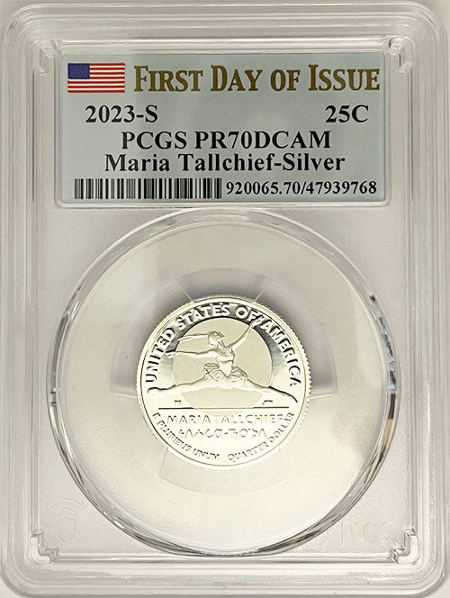2023 PCGS Certified American Women Quarter Maria Tallchief First Day of Issue Label - back
