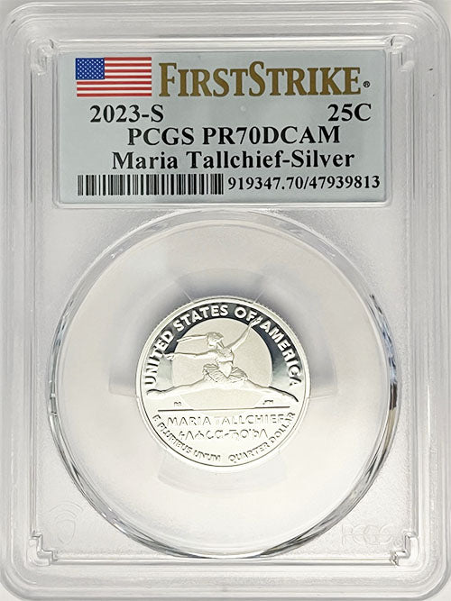 2023 PCGS Certified American Women Quarter Maria Tallchief First Strike Label - back