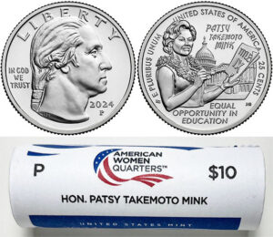 2022 - 25 P Mint American Women Quarter United States Mint Wrapped Rolls - photo 13