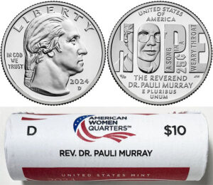 2022 - 25 D Mint American Women Quarter United States Mint Wrapped Rolls - back