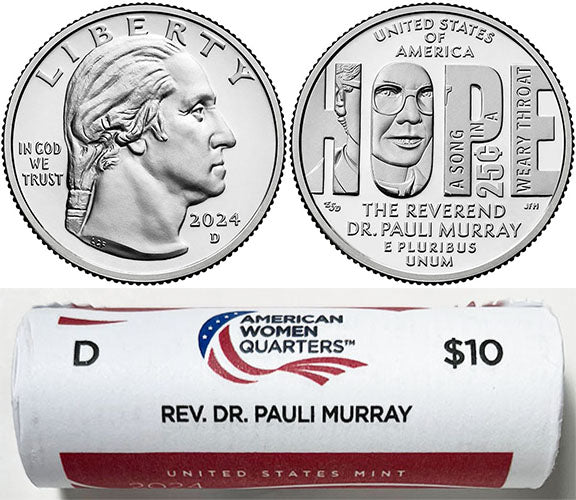 2022 - 25 D Mint American Women Quarter United States Mint Wrapped Rolls - back