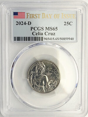 2024 PCGS Certified American Women Quarter Celia Cruz First Day of Issue Label - back