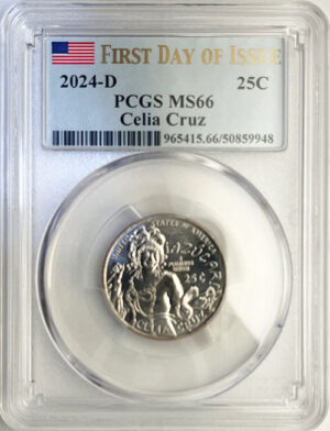 2024 PCGS Certified American Women Quarter Celia Cruz First Day of Issue Label - back