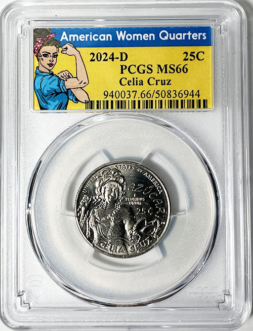 2024 PCGS Certified American Women Quarter Celia Cruz Rosie Label - back