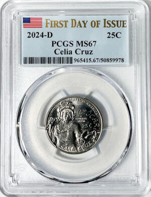 2024 PCGS Certified American Women Quarter Celia Cruz First Day of Issue Label - back