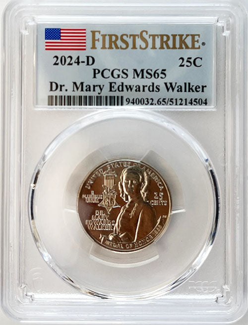 2024 PCGS Certified American Women Quarter Dr. Mary Edwards Walker First Strike Label - back