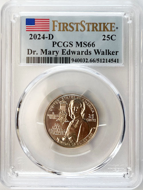 2024 PCGS Certified American Women Quarter Dr. Mary Edwards Walker First Strike Label - back