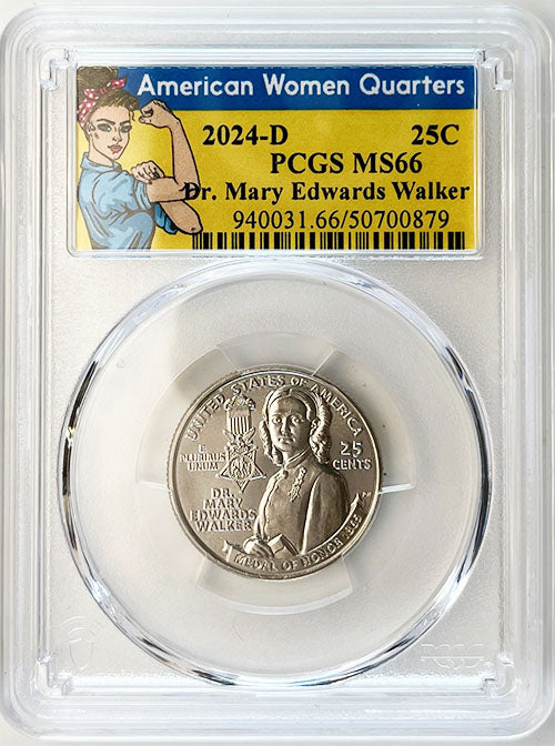 2024 PCGS Certified American Women Quarter Dr. Mary Edwards Walker Rosie Label - back