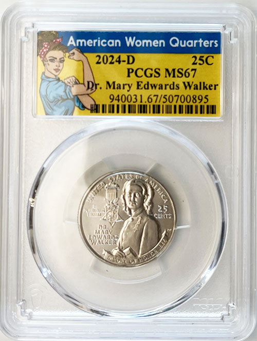 2024 PCGS Certified American Women Quarter Dr. Mary Edwards Walker Rosie Label - back