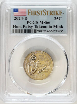 2024 PCGS Certified American Women Quarter Hon. Patsy Takemoto Mink First Strike Label - back