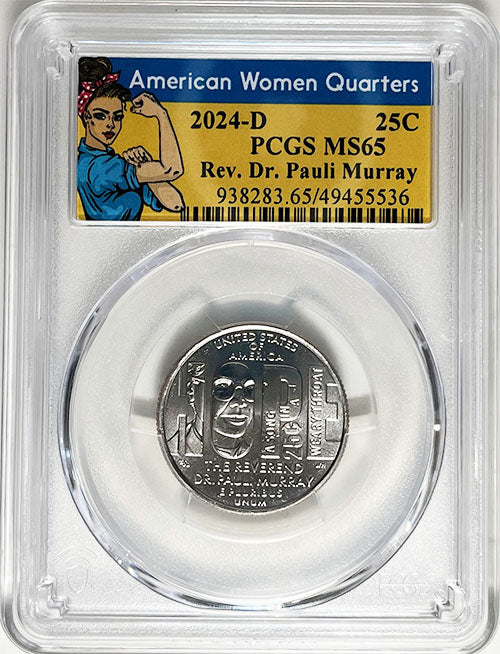 2024 PCGS Certified American Women Quarter Rev. Dr. Pauli Murray Rosie Label - back