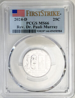2024 PCGS Certified American Women Quarter Rev. Dr. Pauli Murray First Strike Label - back