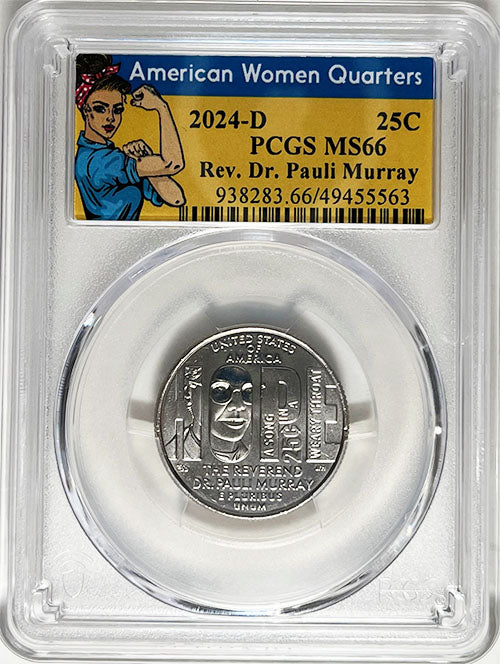 2024 PCGS Certified American Women Quarter Rev. Dr. Pauli Murray Rosie Label - back