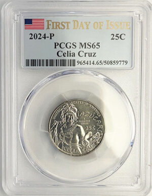 2024 PCGS Certified American Women Quarter Celia Cruz First Day of Issue Label - back