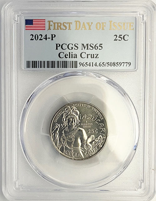2024 PCGS Certified American Women Quarter Celia Cruz First Day of Issue Label - back