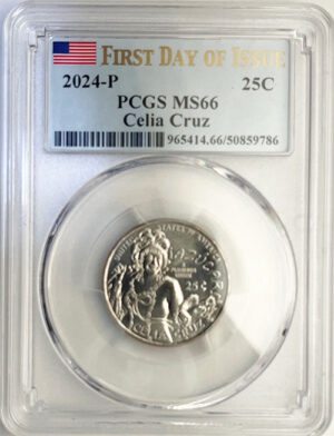2024 PCGS Certified American Women Quarter Celia Cruz First Day of Issue Label - back