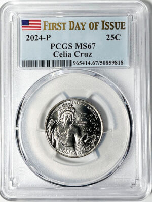 2024 PCGS Certified American Women Quarter Celia Cruz First Day of Issue Label - back