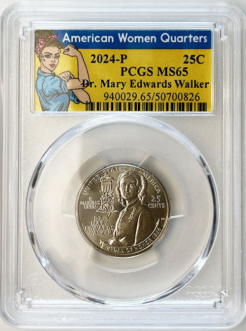 2024 PCGS Certified American Women Quarter Dr. Mary Edwards Walker Rosie Label - back