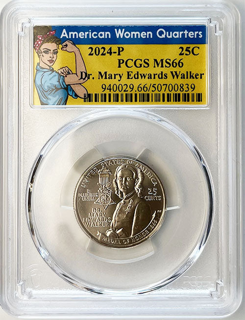 2024 PCGS Certified American Women Quarter Dr. Mary Edwards Walker Rosie Label - back